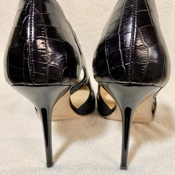 Jimmy Choo Leather Pumps Gator Print With Cut Outs - Picture 4 of 8